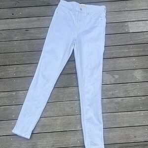 Madewell white 10” high-rise skinny jeans, 27